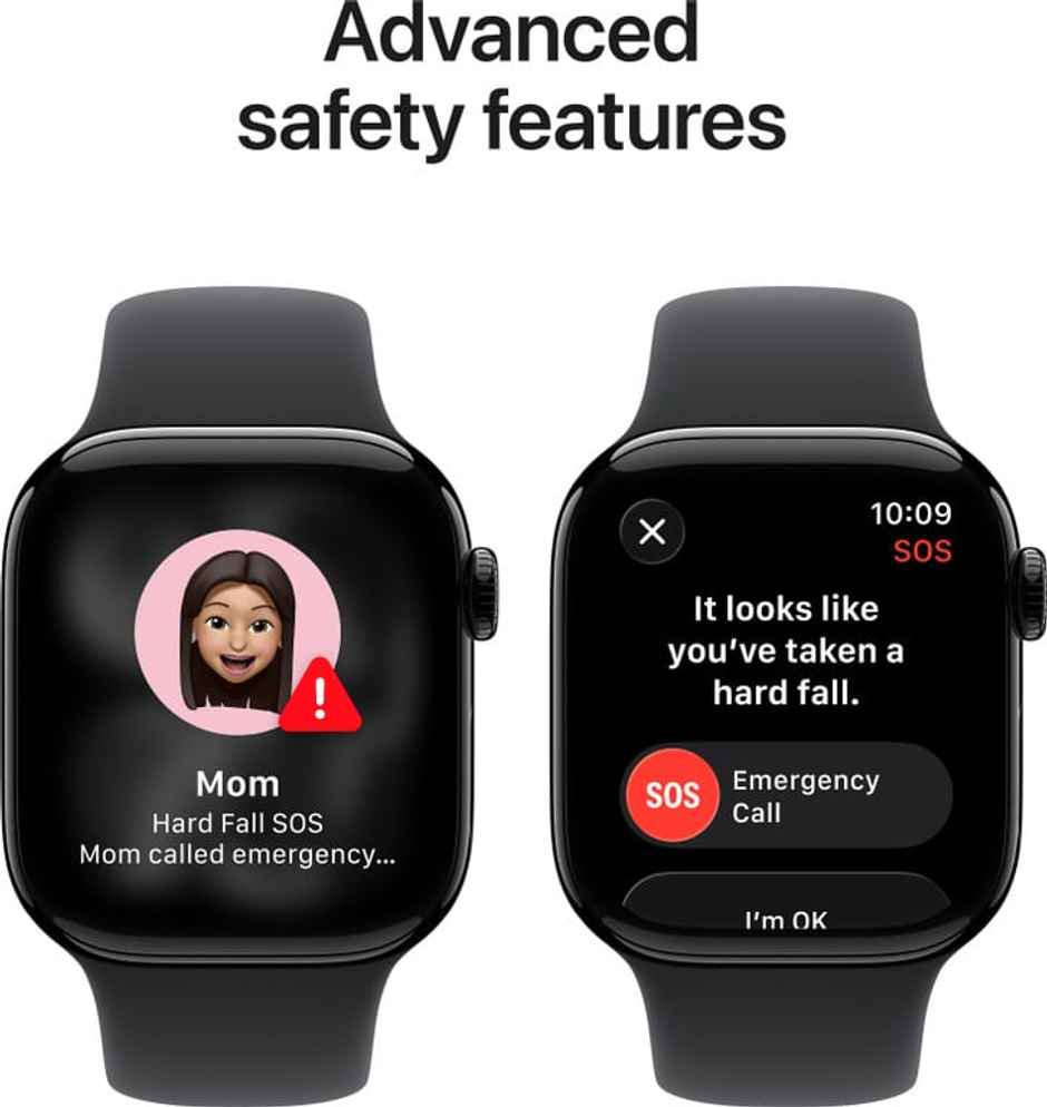 Apple Watch Series 11 GPS 46mm Jet Black Aluminium Case With Black Sport Band - M/L