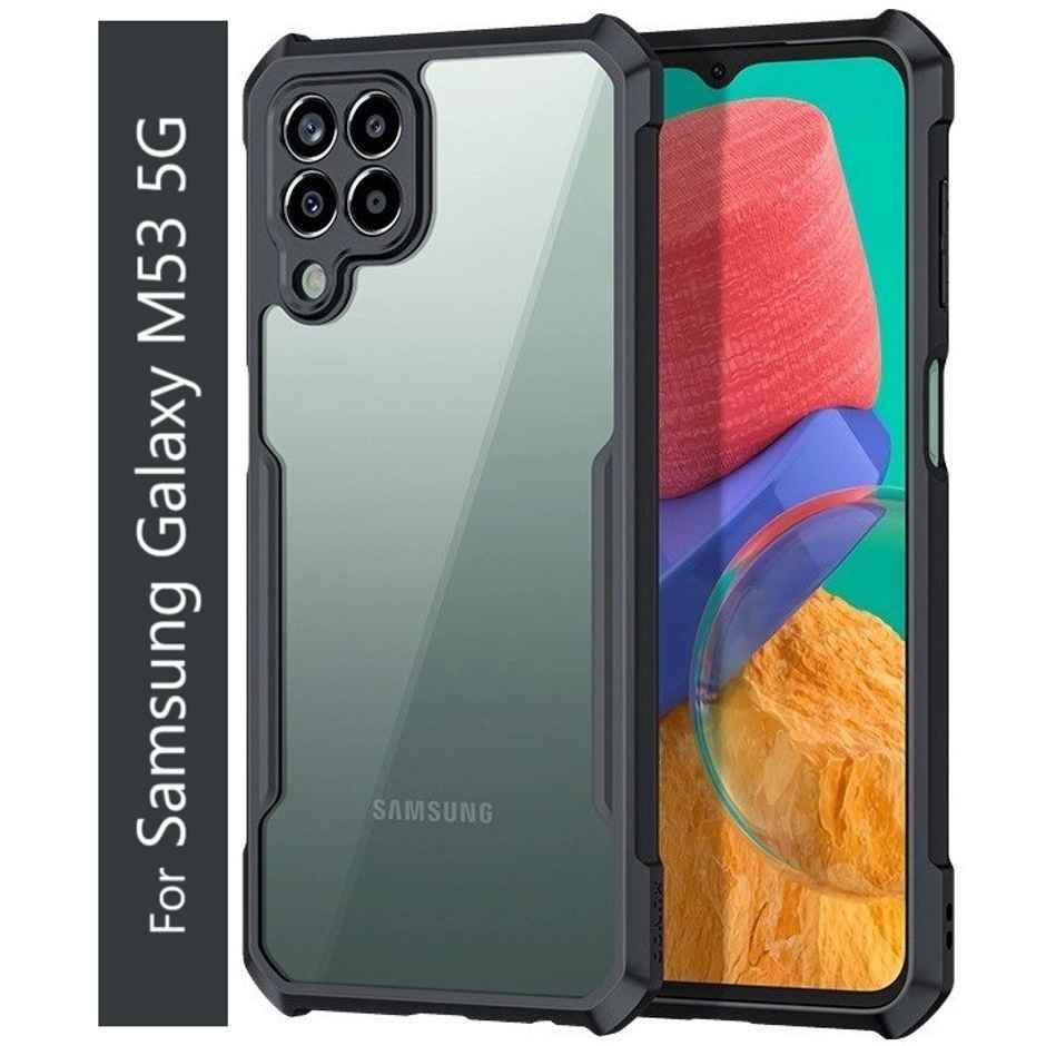 Kwine Case Samsung Galaxy M53 Back Cover - Black Bordered Transparent Case
