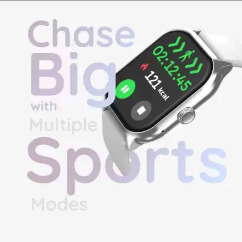 Pebble Vista Smartwatch with Bluetooth Calling | 1.99" Rectangle Display | Heart Rate Monitor - Silver