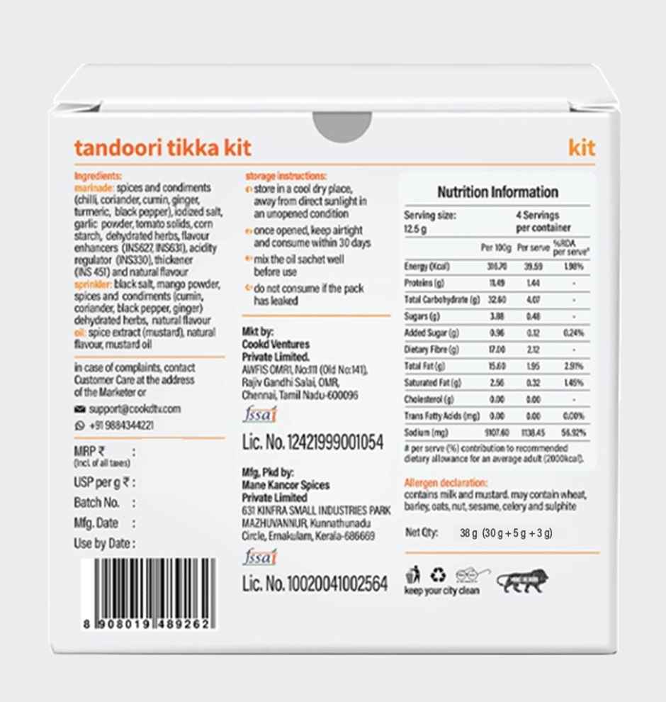 Cookd Tandoori Tikka Kit