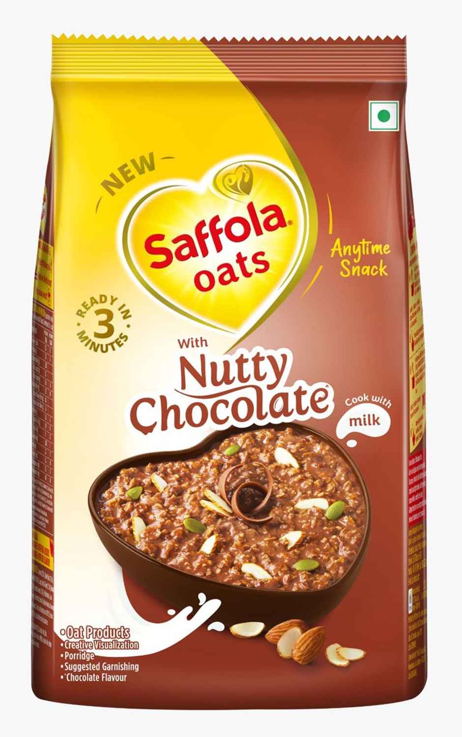 Saffola Oats with Nutty Chocolate, Healthy & Tasty, Anytime Snack