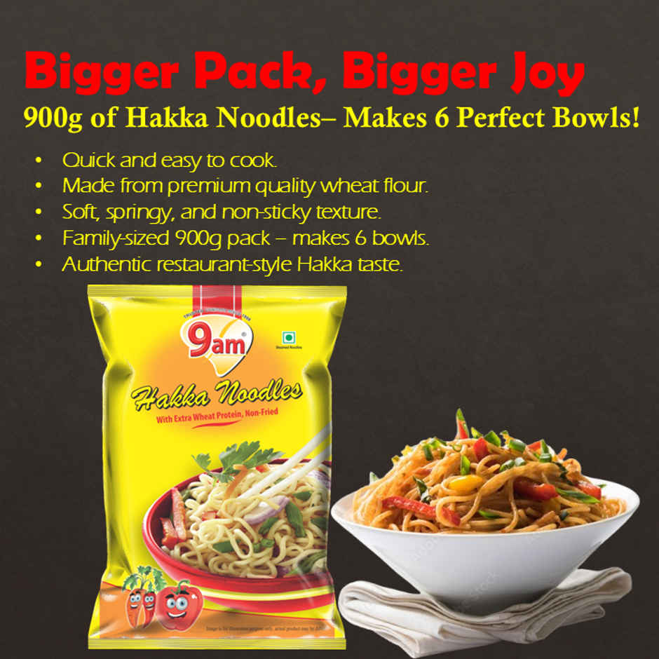9am Hakka Noodles, Family pack ,Quick & Easy Cooking