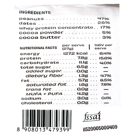 The Whole Truth Peanut Cocoa Mini Protein Bar No Sugar