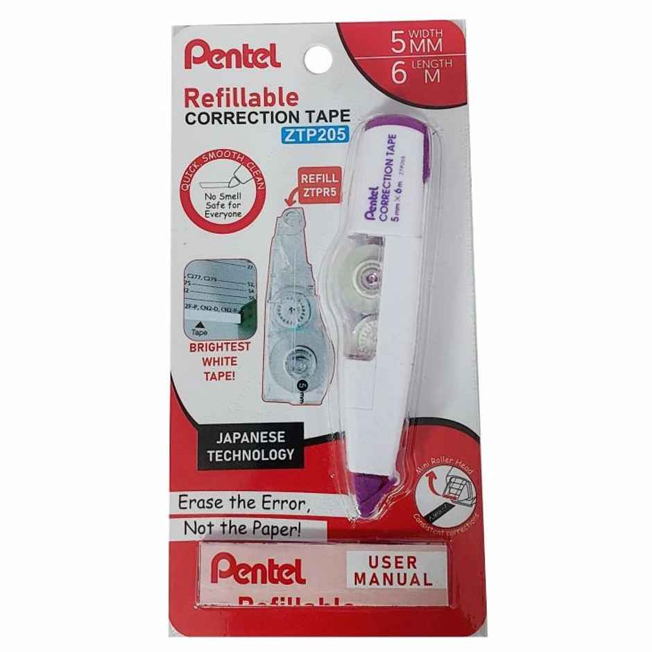 Pentel ZTP205 Correction Tape Single Purple Body