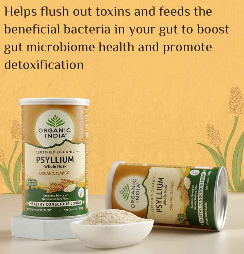 Organic India Whole Husk Psyllium Organic Isabgol Powder