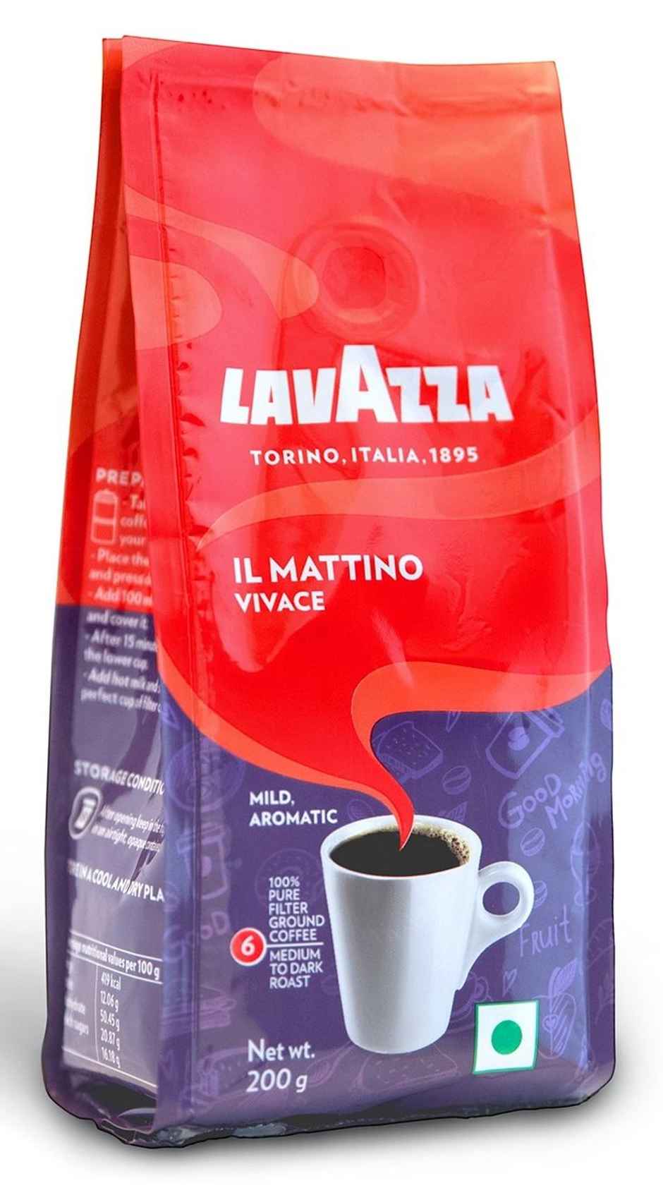 Lavazza Il Mattino Vivace Ground Medium Roast Ground Coffee