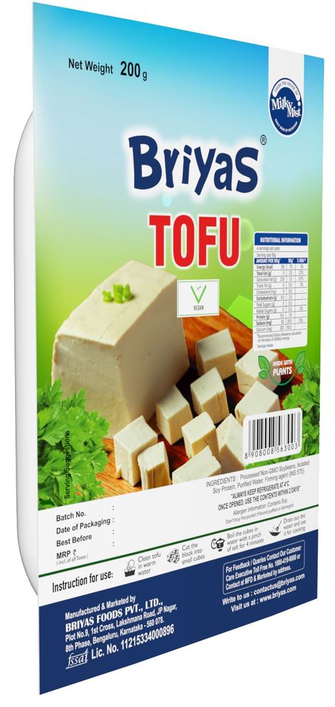 Milky Mist Briyas Tofu Paneer