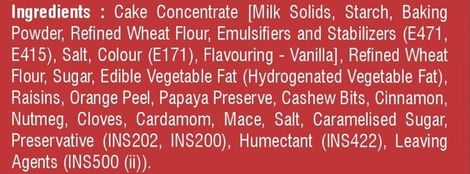 Karachi Bakery Veg Plum Cake (Eggless / Veg)