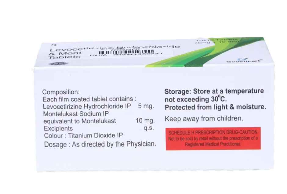Genericart Levocetirizine 5mg + Montelukast 10mg Tablet