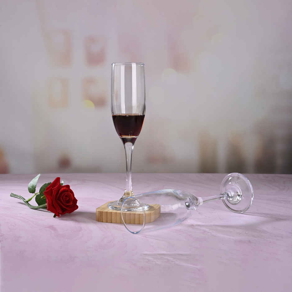 Infinity Champagne Flute Glass Set | Set of 2 | Durable & Elegant | 190 ml | Sanjeev Kapoor