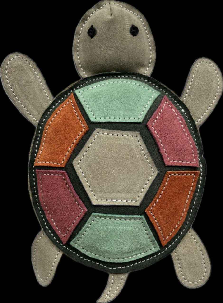 Nootie Leather Chew Toy | Turtle Design for Dogs & Puppies