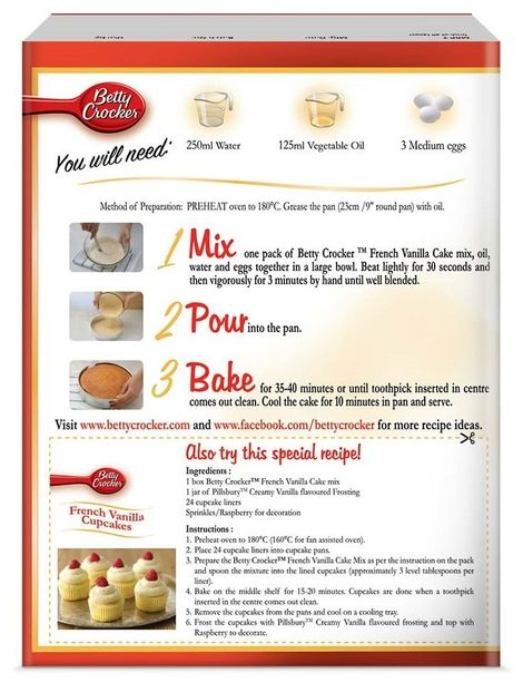 Betty Crocker French Vanilla Instant Cake Mix Powder
