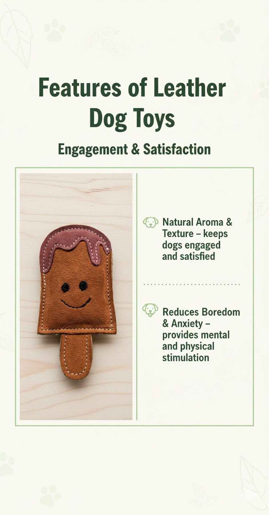 Nootie Leather Chew Toy | Popsicle Design for Dogs & Puppies