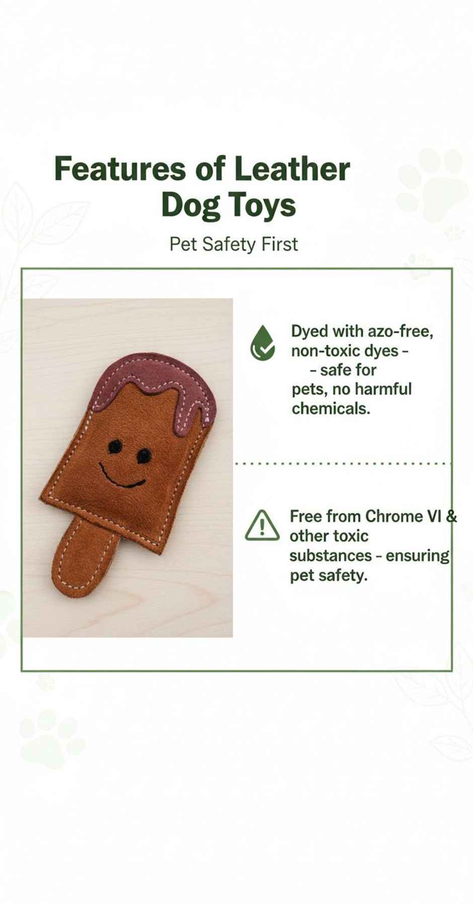 Nootie Leather Chew Toy | Popsicle Design for Dogs & Puppies