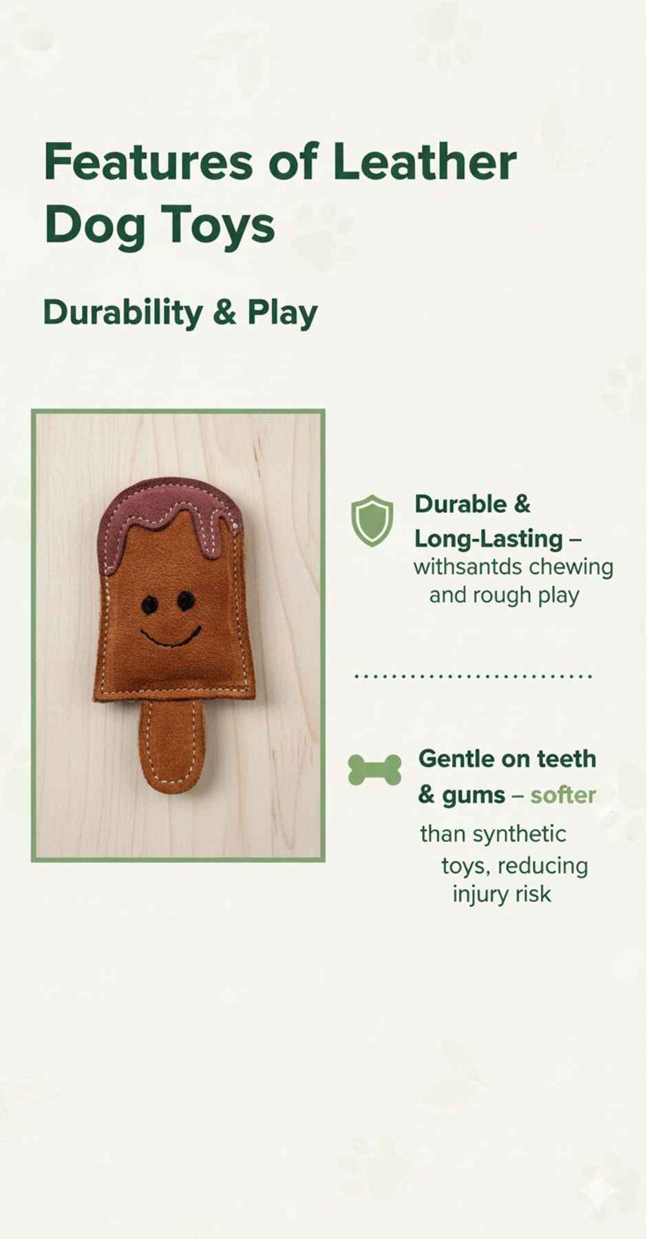 Nootie Leather Chew Toy | Popsicle Design for Dogs & Puppies