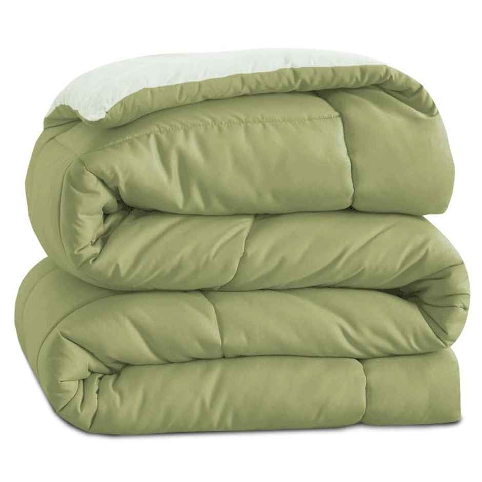 Status Solid Reversible Comforter 215 Cm x 220 Cm - Green