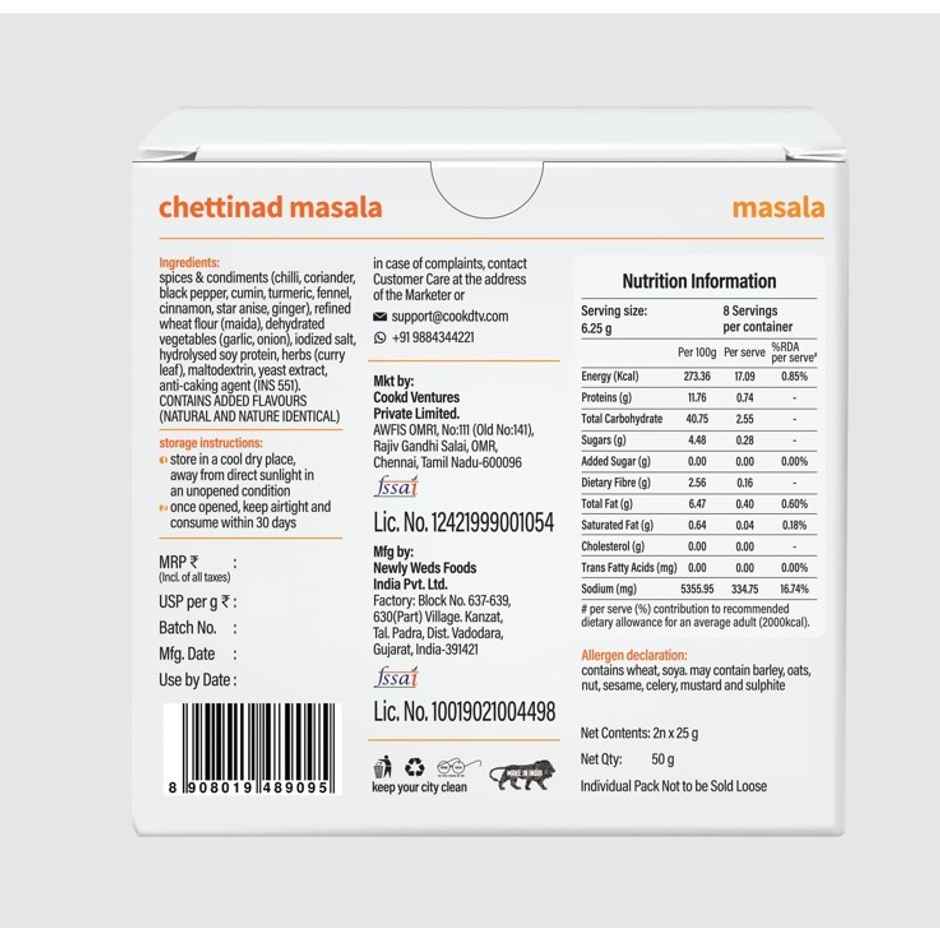 Cookd Chettinad Masala | Ready to Cook Spice Mix