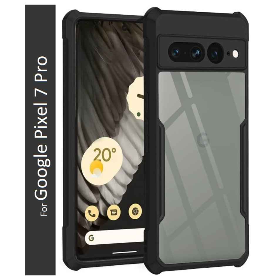 Kwine Case Google Pixel 7 Pro Back Cover - Black Bordered Transparent Case