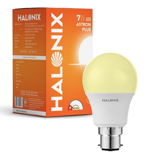 Halonix 7W Warm White Yellow Led Bulb | B22 Base Holder