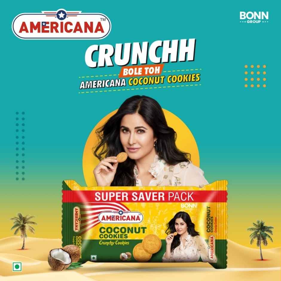 Americana Coconut Cookies - Crispy Crunchy Biscuits With Real Coconut Flavor - Family Pack