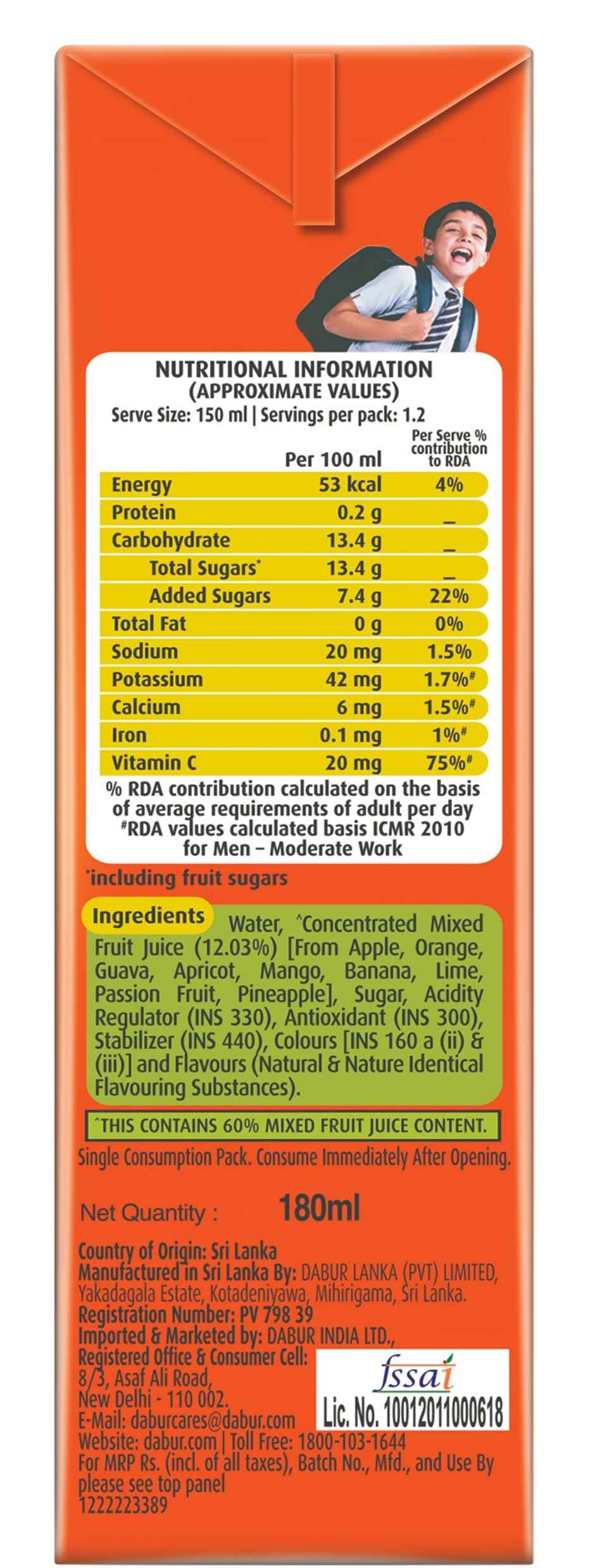 Dabur Real Mixed Fruit Juice | Fruity & Convenient