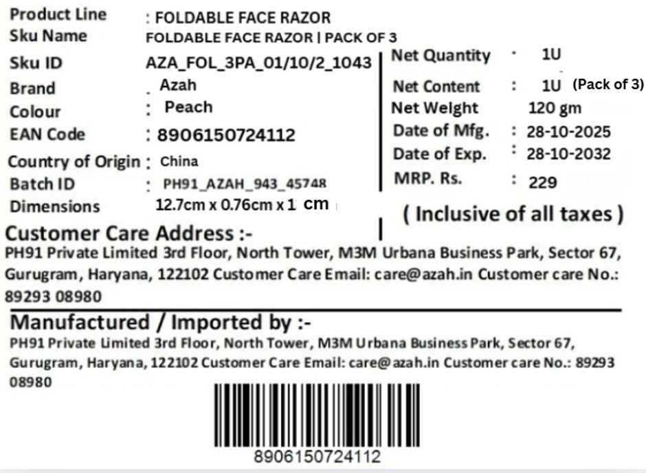 Azah Foldable Face Razor