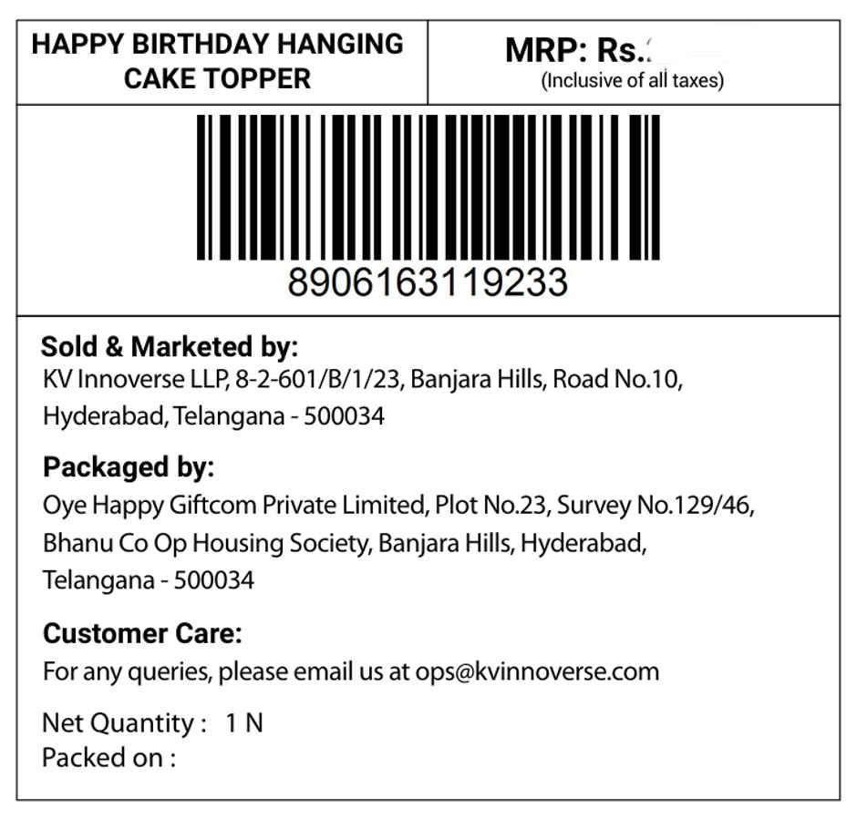 Happy Birthday Cake Topper | Cake Decor Accessory | Propcon