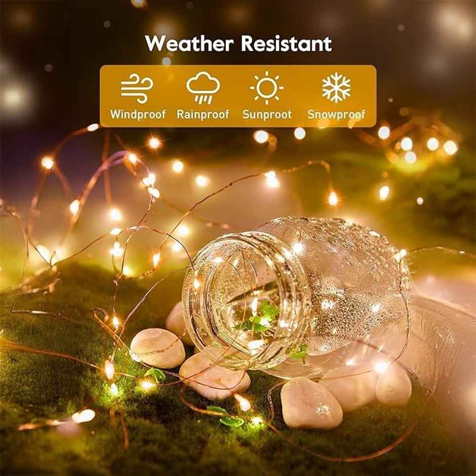 Desidiya 3AA Battery Powered Copper String Decorative LED Fairy Lights |Warm White | 10 m | 100 LEDs