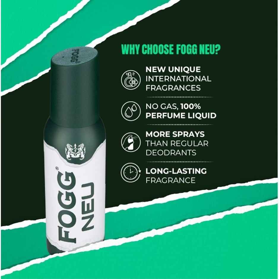 Fogg Neu Fine Amber No Gas Long Lasting Perfume Deodorant Spray | Unisex