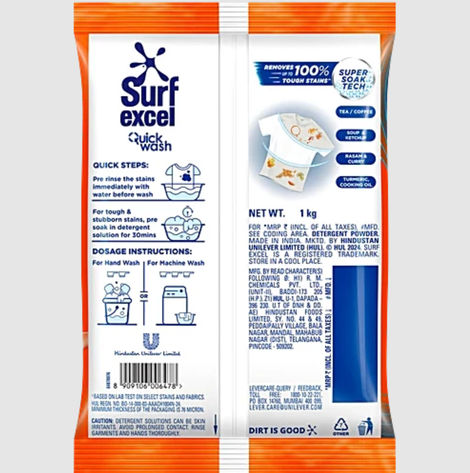 Surf Excel Quick Wash Detergent Powder