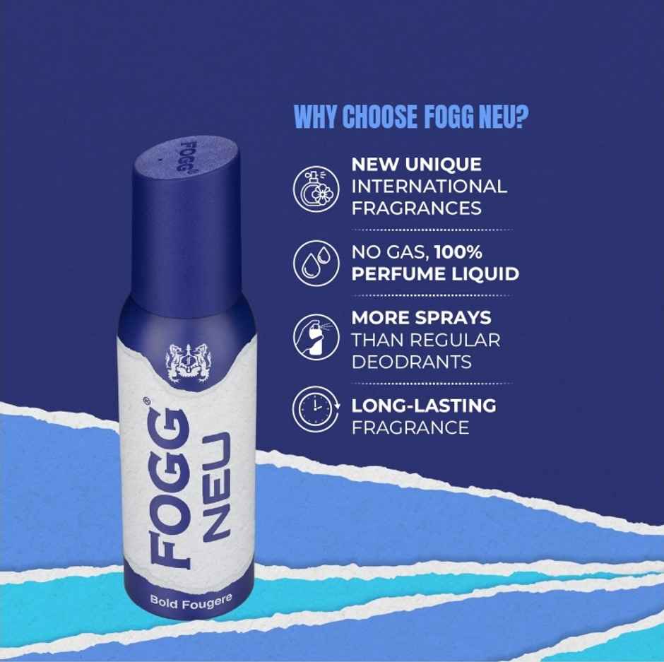 Fogg Neu Bold Fougere No Gas Long Lasting Perfume Deodorant Spray | Unisex