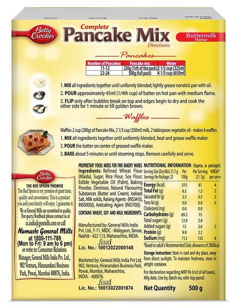 Betty Crocker Buttermilk Pancake Mix Pan Cake Mix for Kid