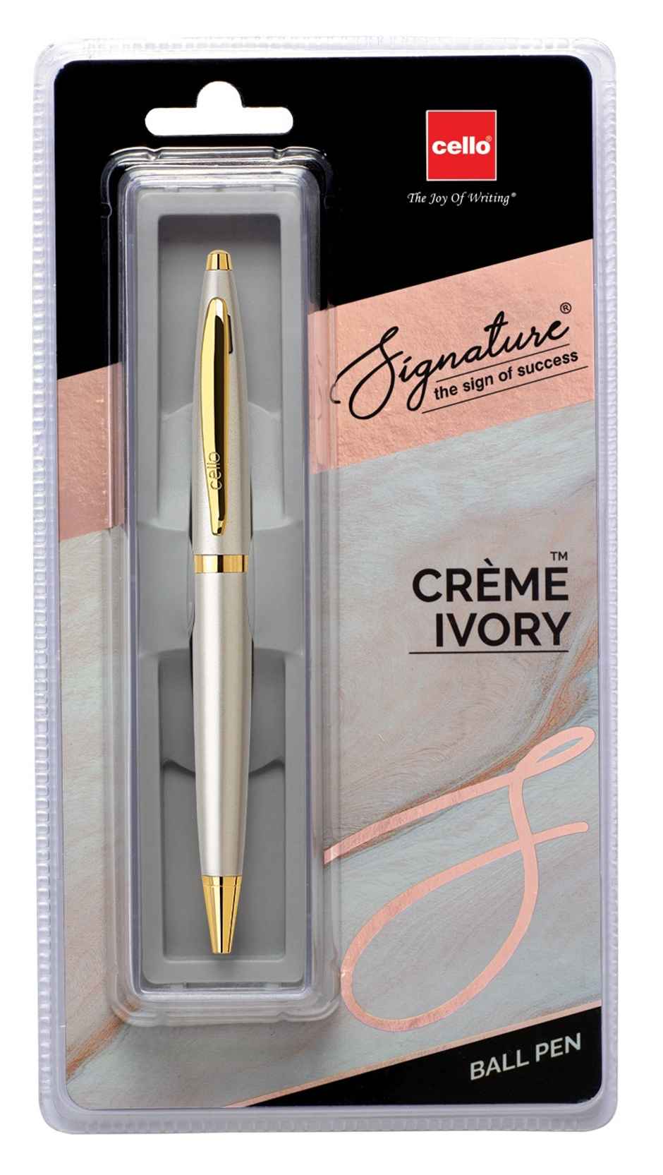 Cello Signature Ivory Blue Ball Pen