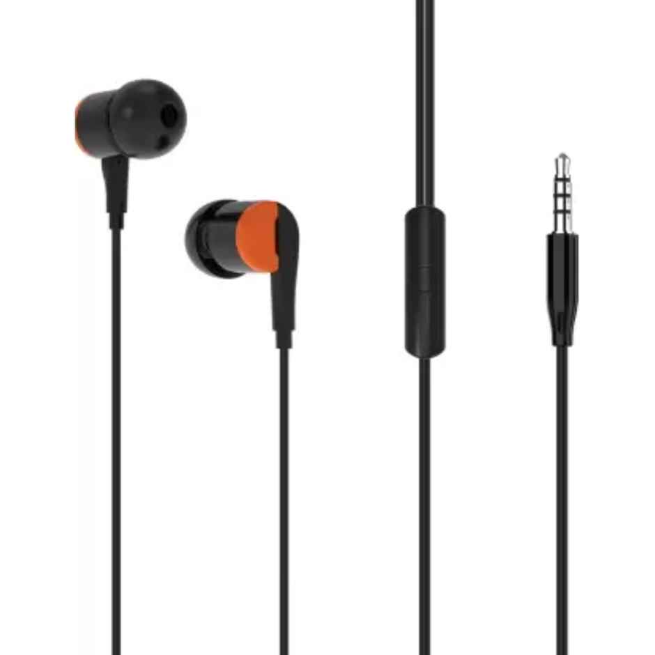 itel L20 Pro Wired Earphones 14Mm Super Bass | Music & Call Control | 1.2M Cable | Black