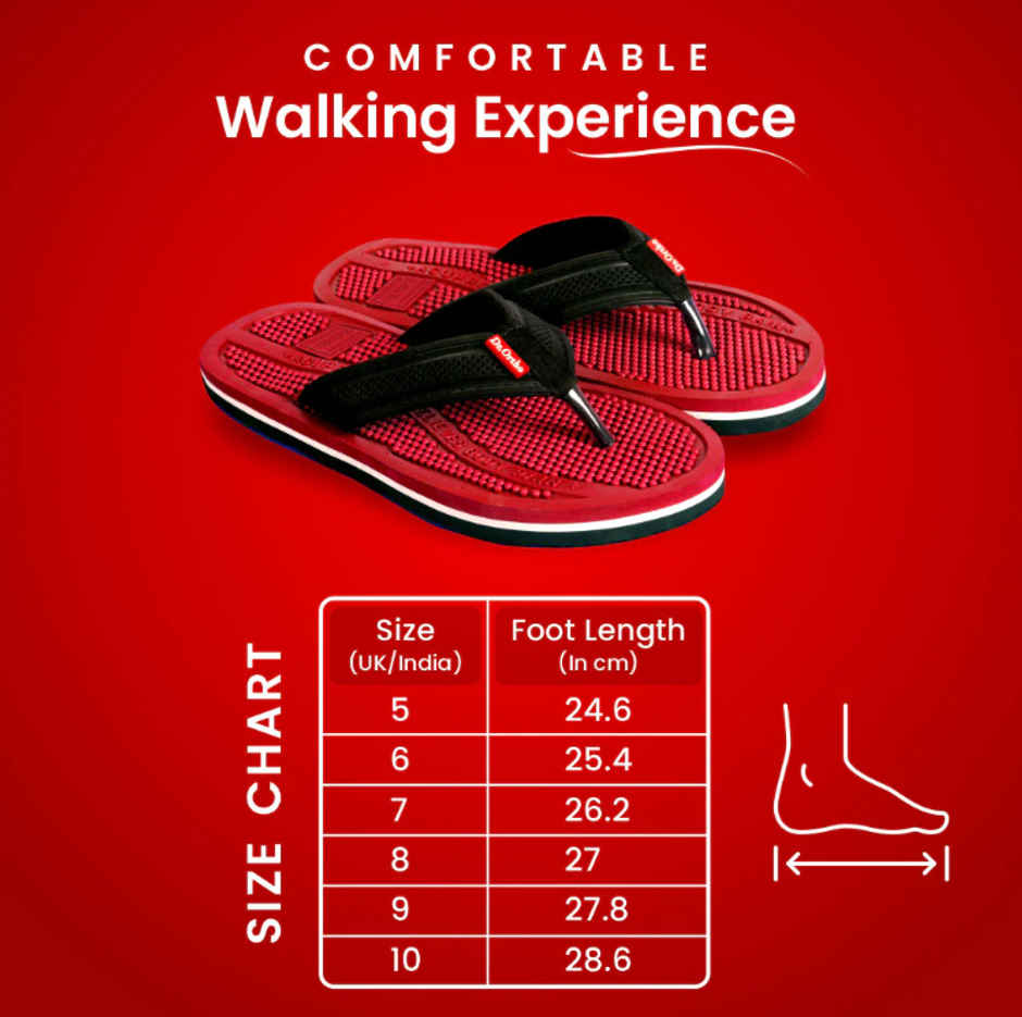 Dr. Ortho Acupressure Slippers | Red - UK 9