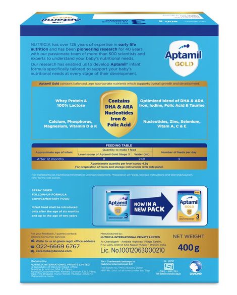 Aptamil Gold Stage 3 Follow Up Infant Formula Milk Powder For Babies
