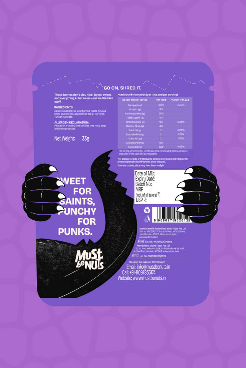 Must Be Nuts Berry Misbehaved Berry Mix | No Raisins