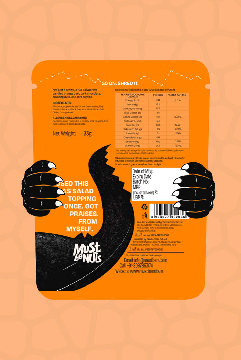 Must Be Nuts Rogue Chocolate Orange Nut Mix | Antioxidant Rich