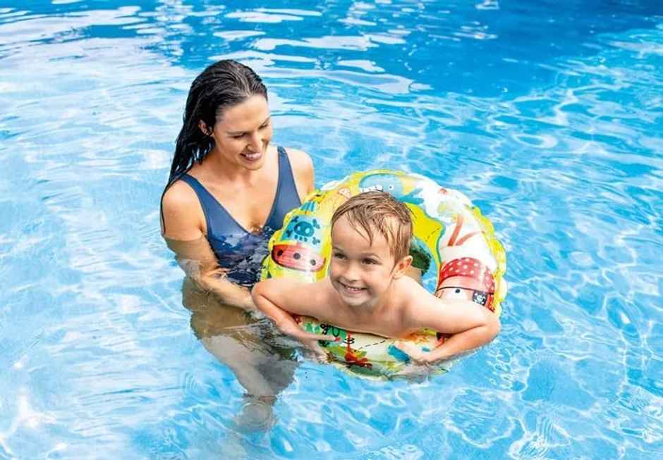 Toyshine 24 Inch Swimming Pool Rings for Kids nflatable Tubes for Summer Fun Assorted Pack of 3