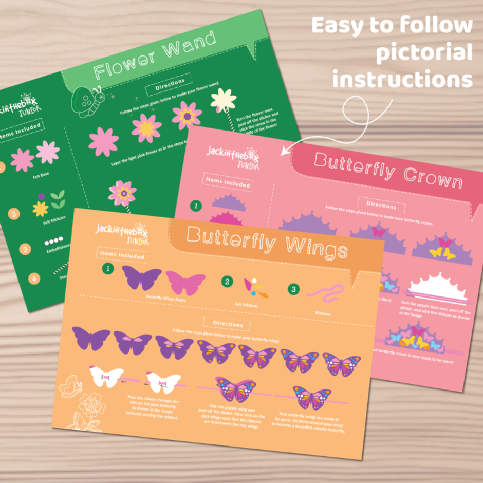 Jackinthebox Butterflies 3-in-1 Art & Craft Kit
