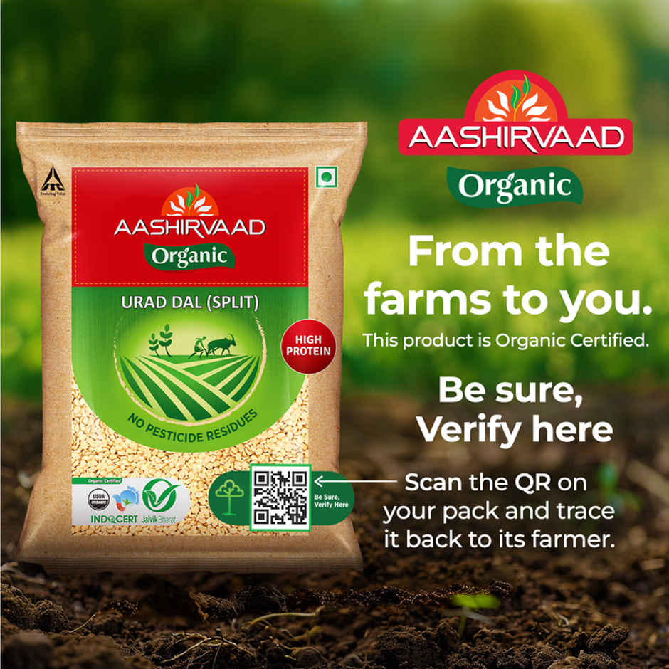 Aashirvaad Organic Urad Dal (Split) | Organic | Rich in Protein