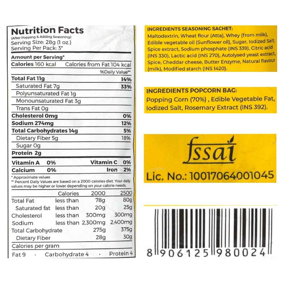 4700BC Microwave Popcorn Butter Bag(85gms), 4700BC Microwave Popcorn Cheese Bag(94gms) & 4700BC Microwave Popcorn BBQ Bag(92gms) Combo