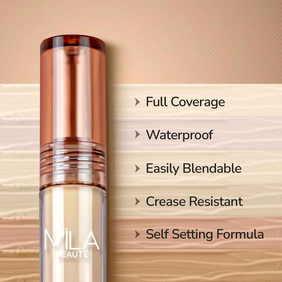 Mila Beaute Build to Cover Matte Liquid Concealer - Full Coverage, Waterproof | 101 Light Ivory