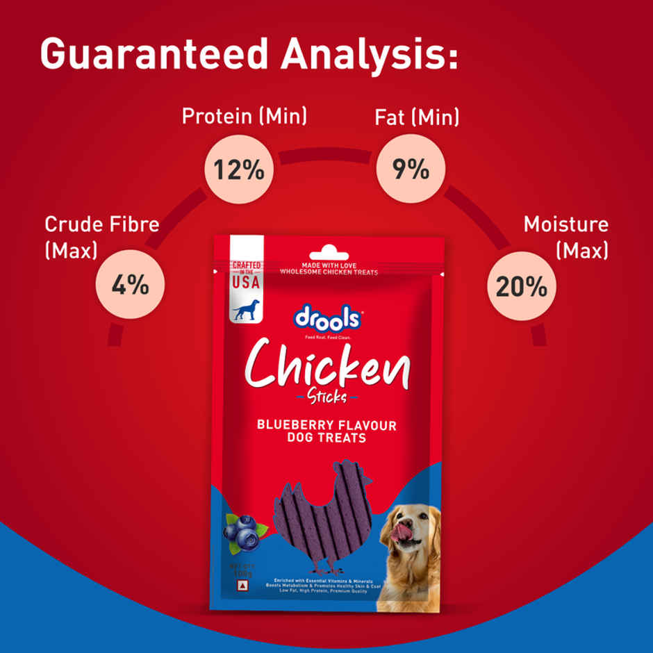 Drools Chicken Blueberry Flavor Dog Treats Sticks