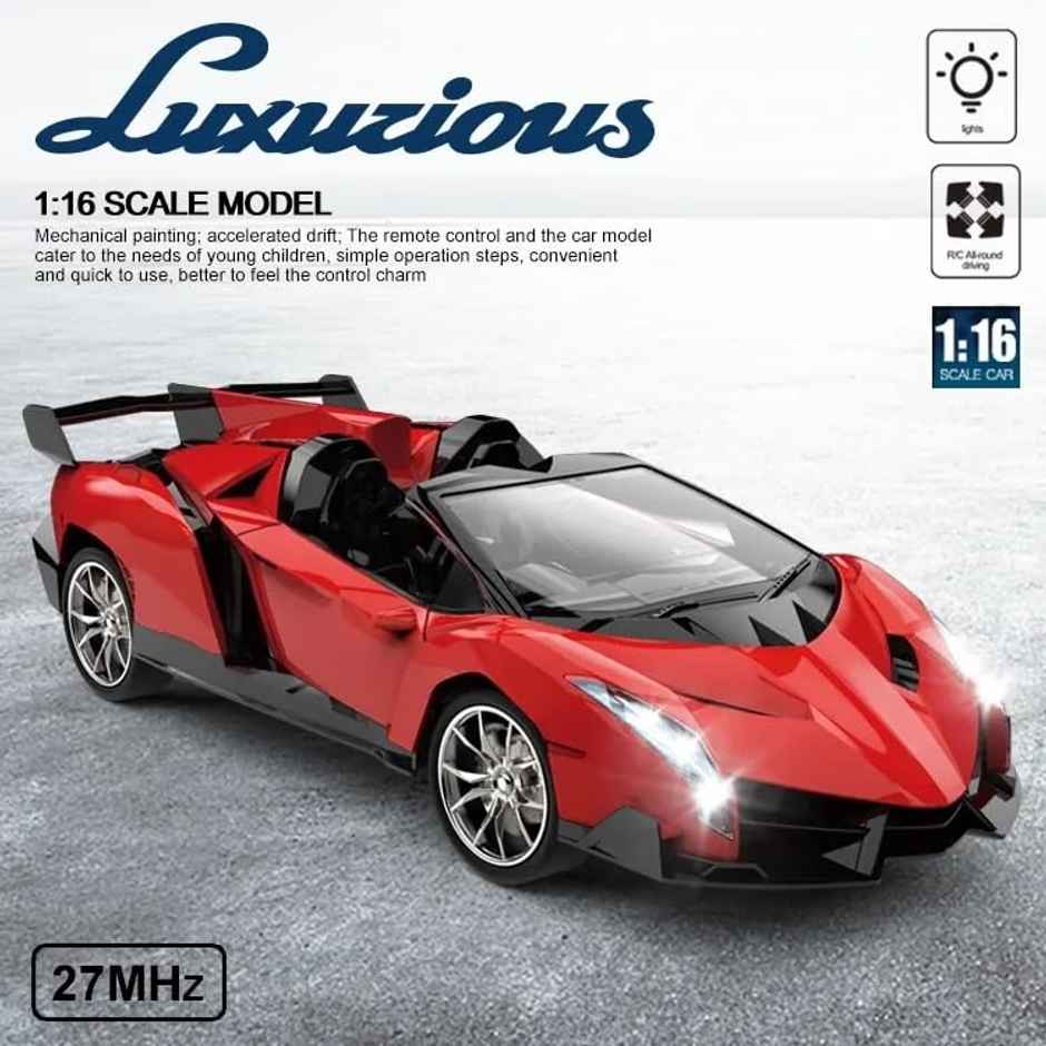 Fablue Sports Remote Control Car For Kids | Red Color | Open Top Sports Car Toy For Kids