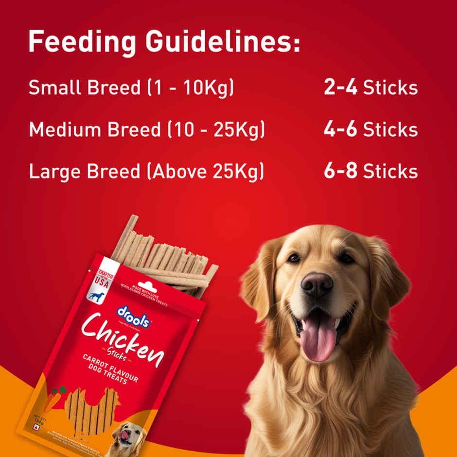 Drools Chicken Carrot Flavor Dog Treats Sticks