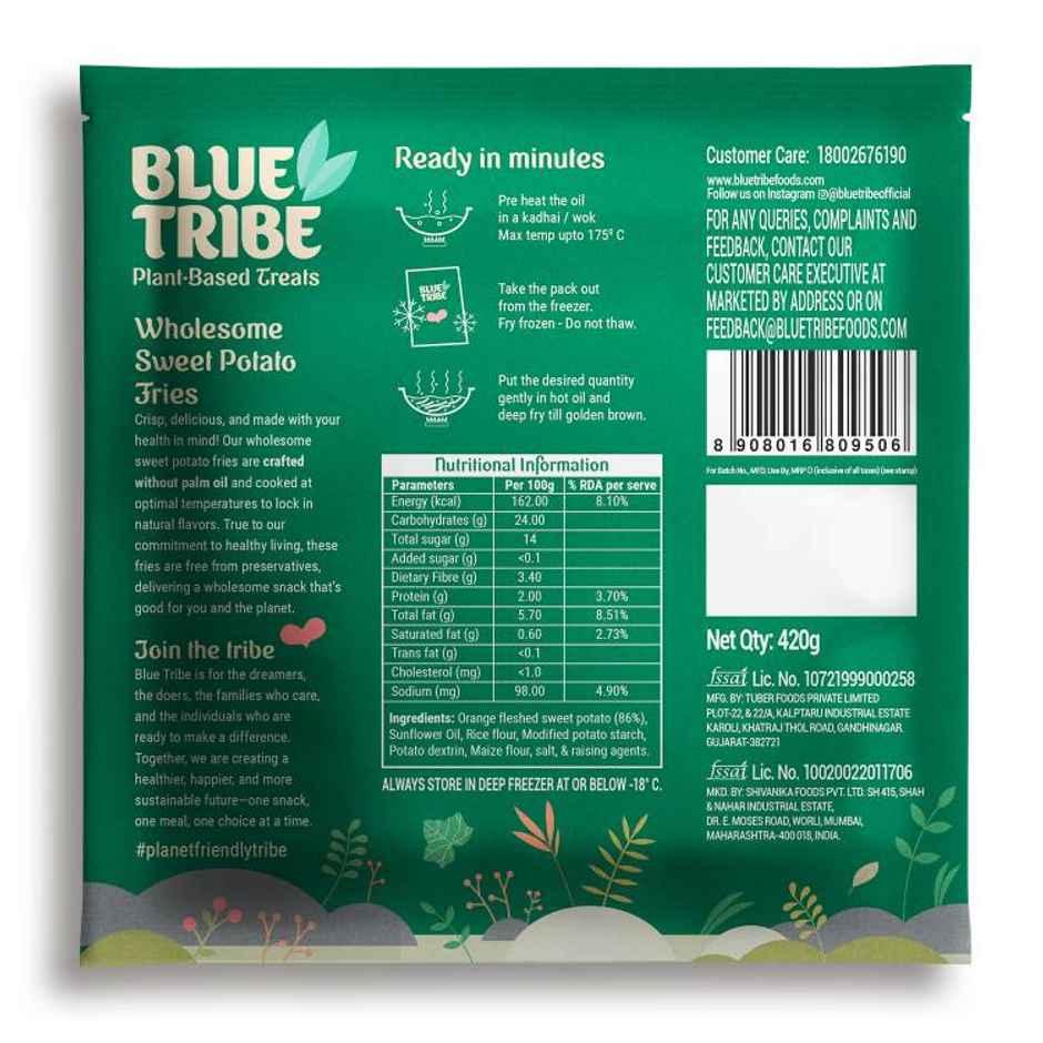 Blue Tribe Foods No Palm Oil Sweet Potato Fries
