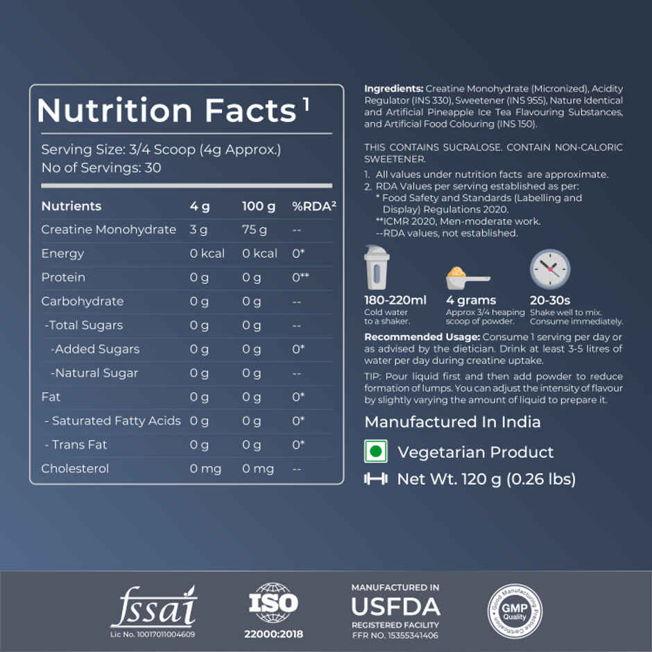 Nutrabay Gold Micronized Creatine Pineapple Ice Tea