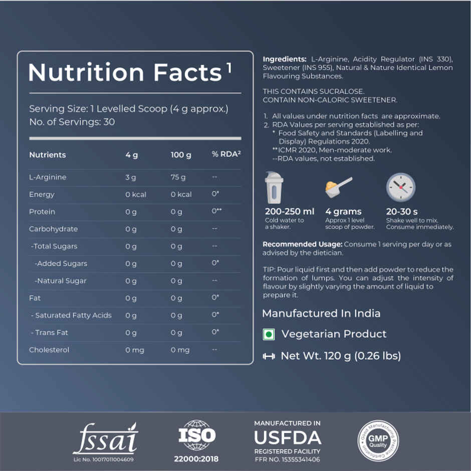 Nutrabay Gold L-Arginine Lemon