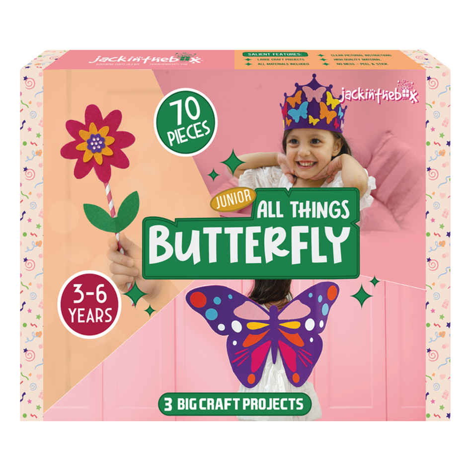 Jackinthebox Butterflies 3-in-1 Art & Craft Kit